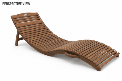 Sitka Solid Teak Wood Folding Portable Sun Lounger