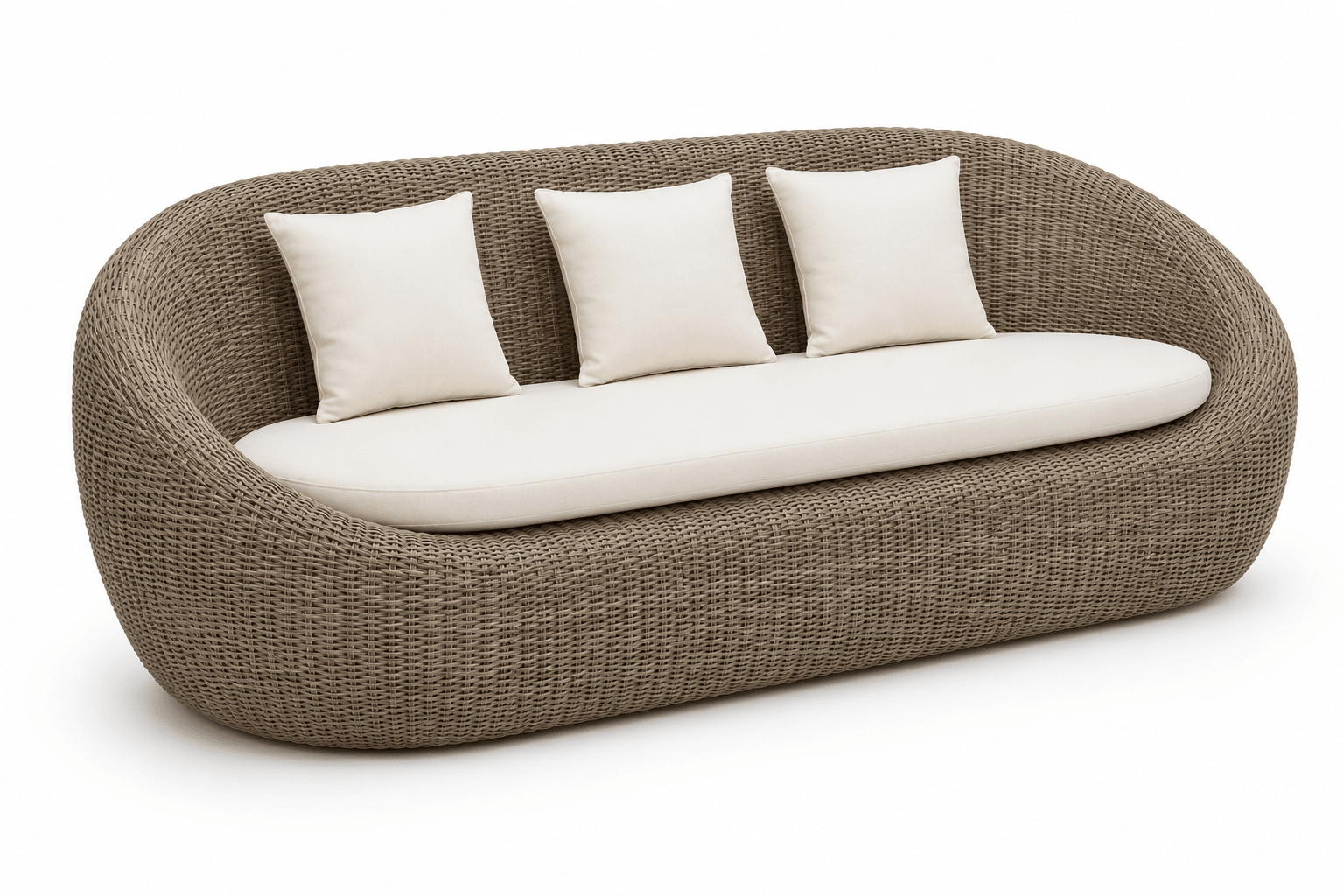 Camden 3-Seater Woven Outdoor Sofa with Cushions