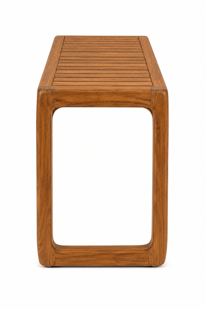 Dallas Slatted Solid Teak Wood Bar Table