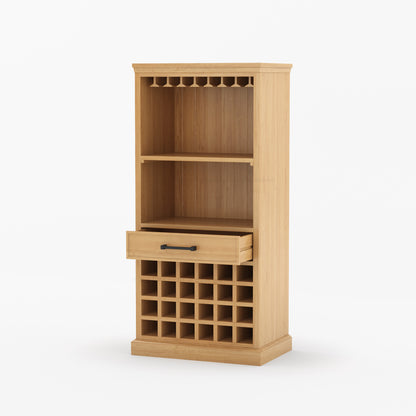Palo Alto Solid Wood Wine Bar Cabinet with Glass Rack