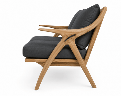 Calexico Solid Teak Wood Lounge Chair with Cushions | 1 Seater &amp; 2 Seater Options