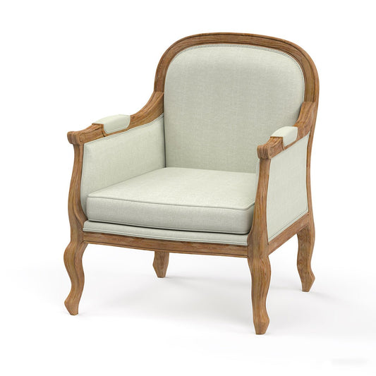 Waregem Rustic Solid Wood Upholstered Accent Chair