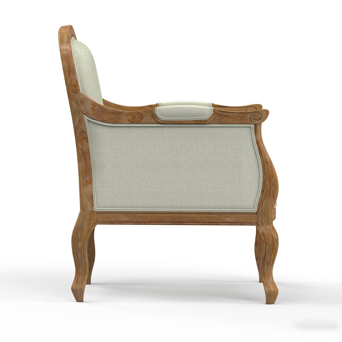 Waregem Rustic Solid Wood Upholstered Accent Chair