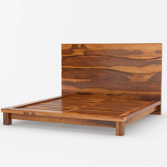 Santa Barbara Platform Bed with Sturdy Solid Wood High Headboard