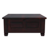Russet Solid Wood 4 Doors Square Rustic Coffee Table With Storage
