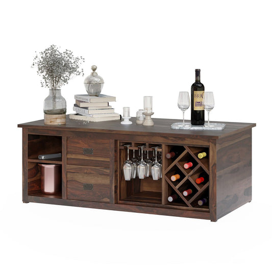 Okanagan Multi Purpose Solid Wood Wine Storage Coffee Table