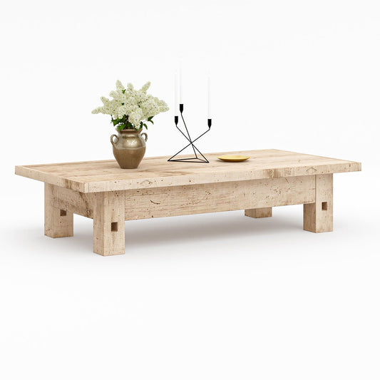 Wyoming Rustic Solid Wood Rectangle Farmhouse Coffee Table