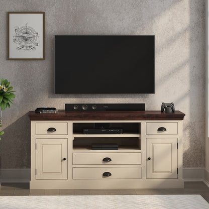 Dyersville 65 Inch Solid Wood TV Stand with Drawers