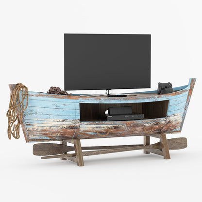 Nautical Harbor Solid Wood Media Console: A Coastal Retreat