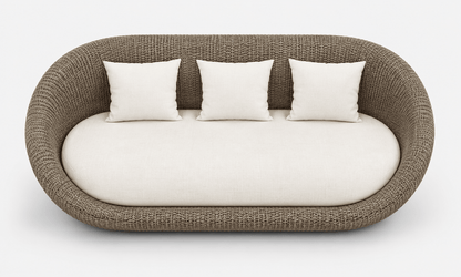 Camden 3-Seater Woven Outdoor Sofa with Cushions