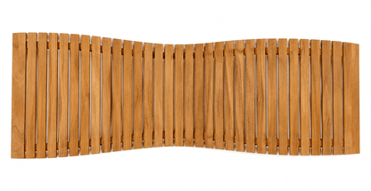 Eureka Solid Teak Wood Sculptural Wave Outdoor Sun Lounger