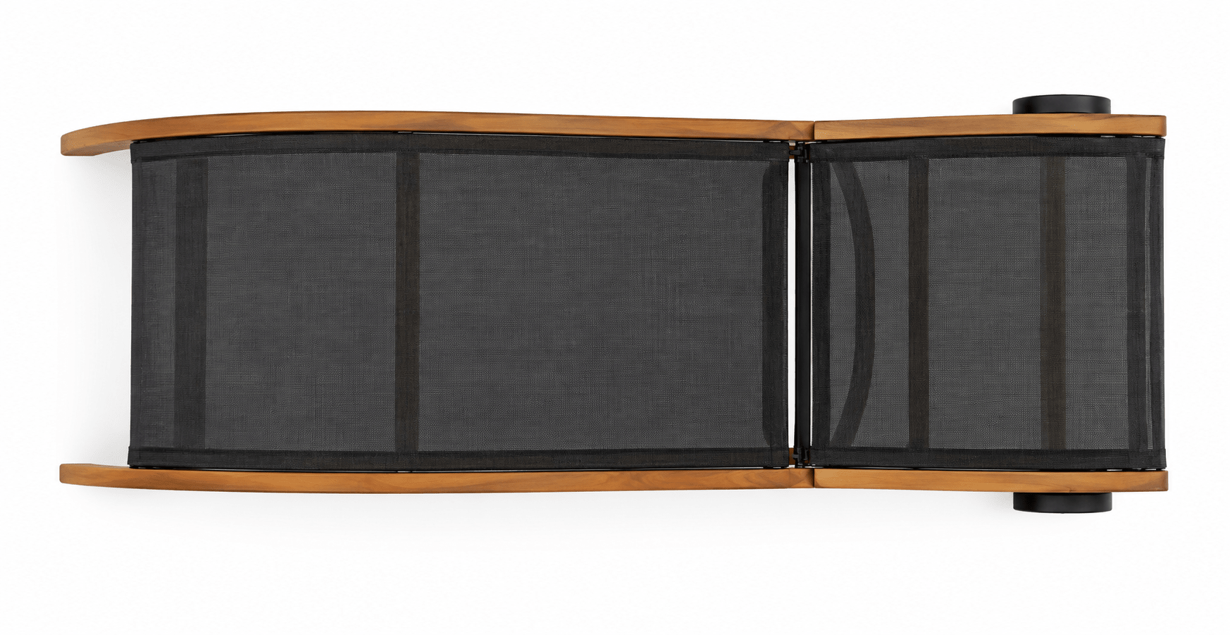 Modesto Solid Teak Wood and Sling Mesh Outdoor Sun Lounger