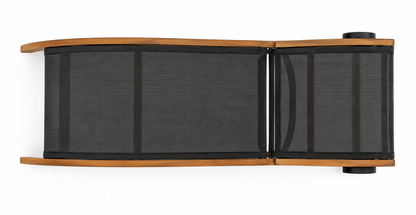 Modesto Solid Teak Wood and Sling Mesh Outdoor Sun Lounger