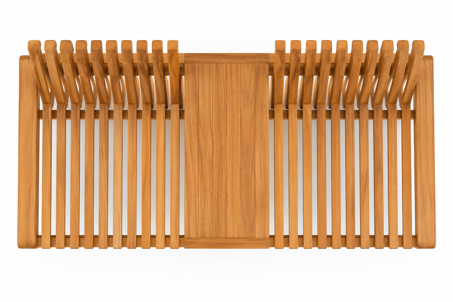 Mobile Solid Teak Wood Convertible Backrest Bench