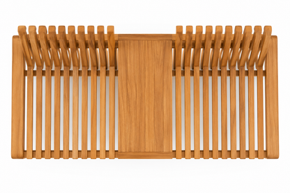 Mobile Solid Teak Wood Convertible Backrest Bench