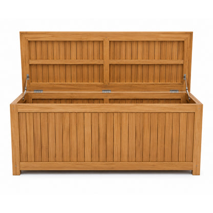 Morrilton Solid Teak Wood Outdoor Cushion Storage Box with Lift-Up Lid