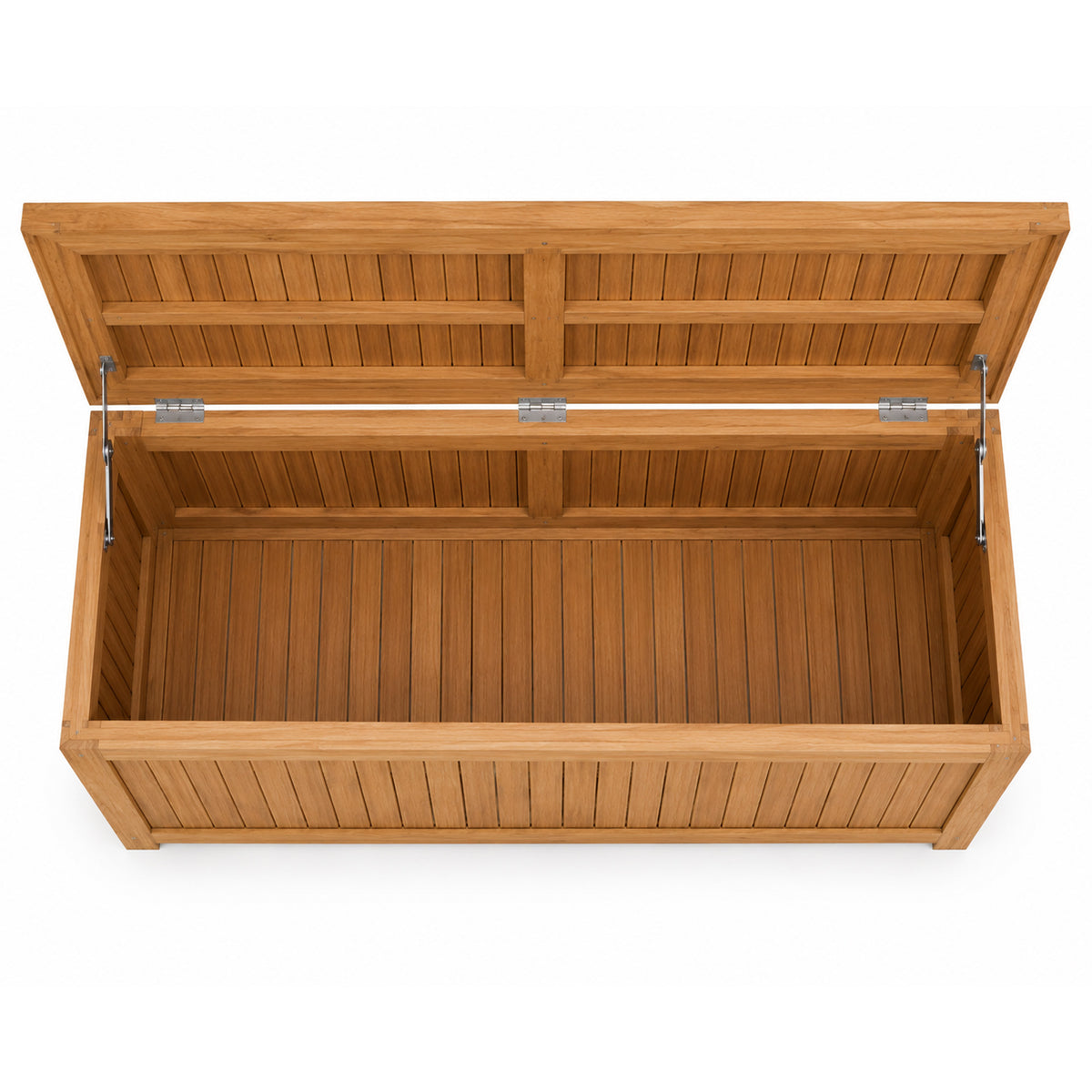 Morrilton Solid Teak Wood Outdoor Cushion Storage Box with Lift-Up Lid
