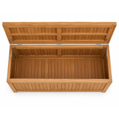 Morrilton Solid Teak Wood Outdoor Cushion Storage Box with Lift-Up Lid