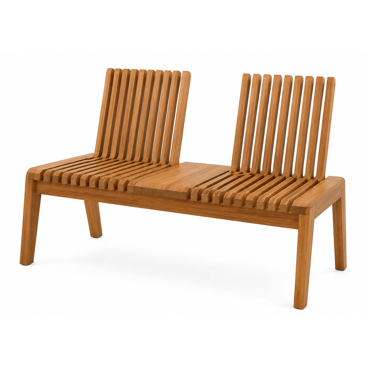 Mobile Solid Teak Wood Convertible Backrest Bench