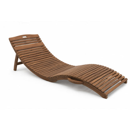Sitka Solid Teak Wood Folding Portable Sun Lounger