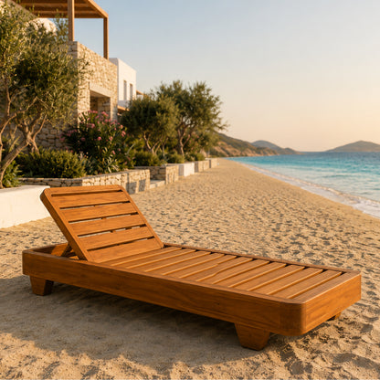Concord Solid Teak Wood Adjustable Outdoor Sun Lounger