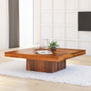Stockholm Rustic Solid Wood Large Square Pedestal Coffee Table