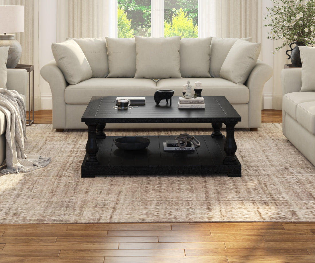 Eureka Modern Two-Tier Solid Wood Coffee Table