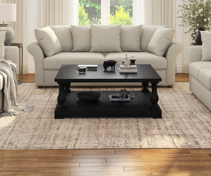 Eureka Modern Two-Tier Solid Wood Coffee Table