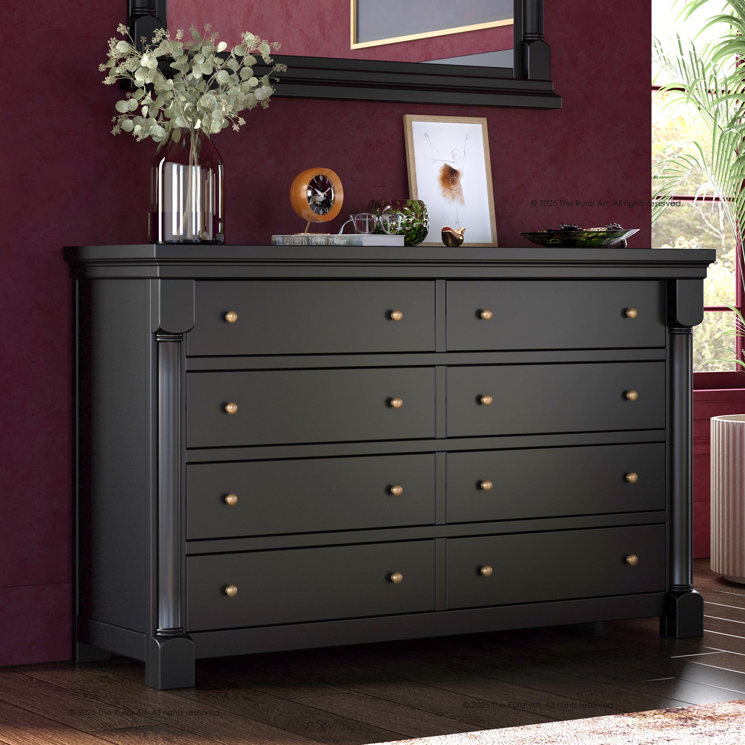 Verona Estate Solid Wood Dresser with 8-Drawer Storage Chest