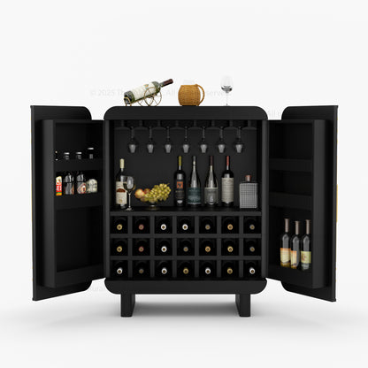 Claremont Dual-Tone Solid Wood Wine Bar Cabinet