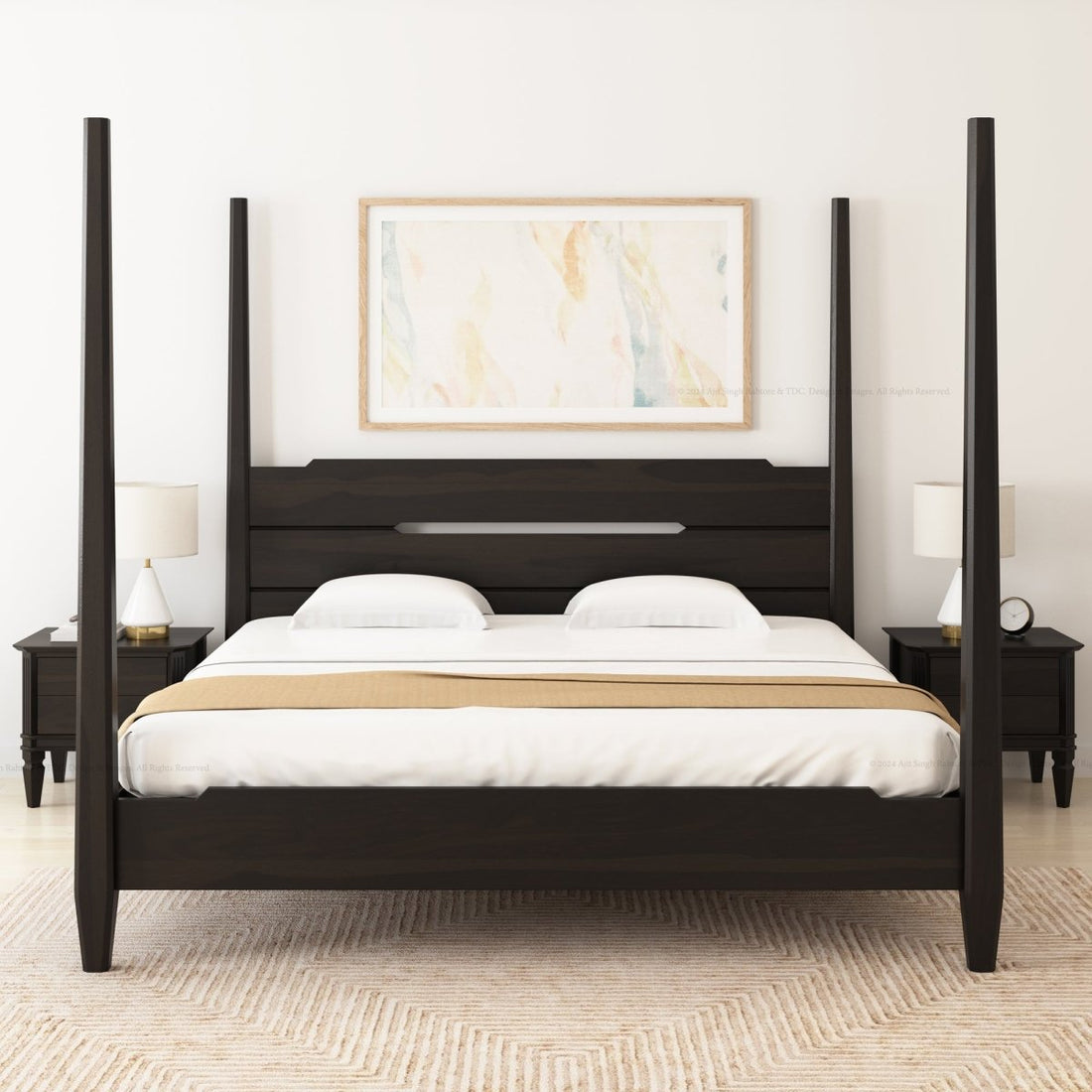 Fullerton Solid Wood Four-Poster Platform Bed