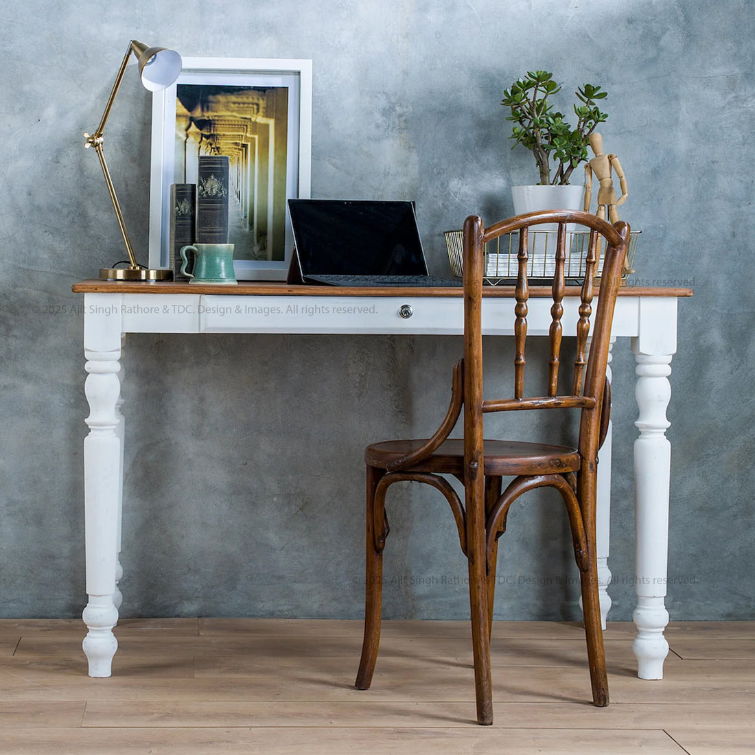 Johnstown Minimalist Solid Wood Writing Desk Console Table