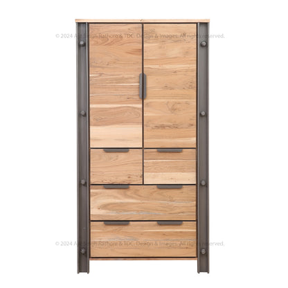 Montclair Solid Wood Industrial Charm Wardrobe