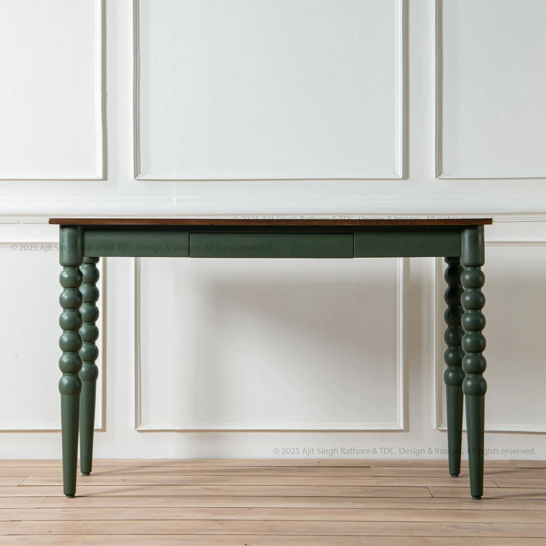 Lockport Minimalist Solid Wood Bobbin Legs Console Table