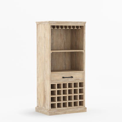 Palo Alto Solid Wood Wine Bar Cabinet with Glass Rack