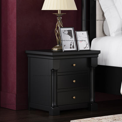 Verona Estate Solid Wood Nightstand With Three Drawers