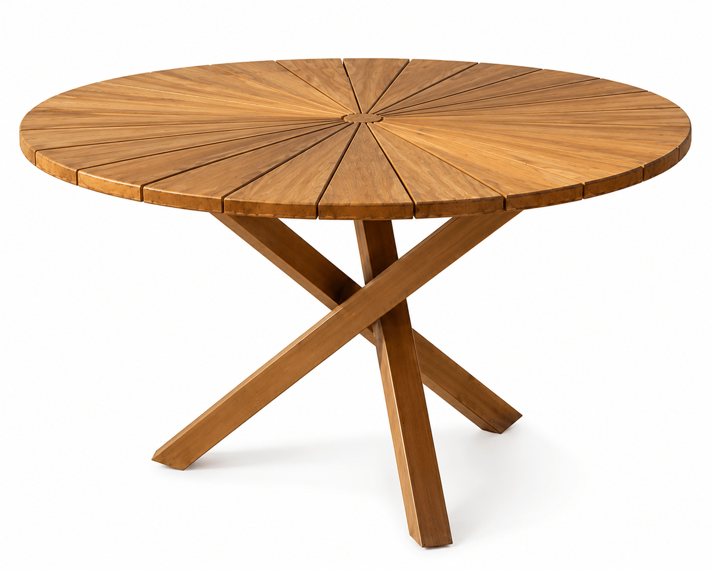 Stuttgart Sunburst Solid Wood Round Coffee Table