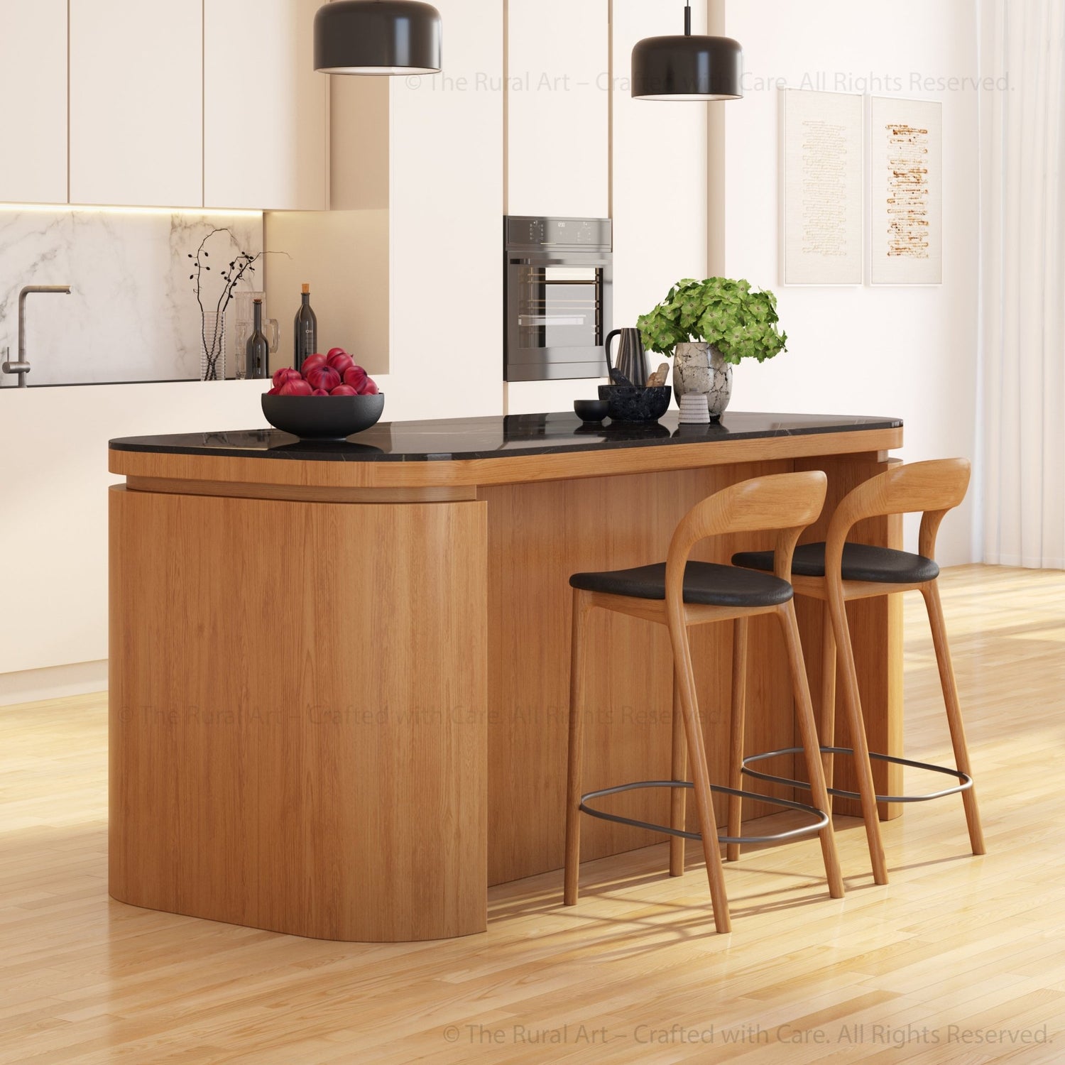 Prichard Solid Wood Kitchen Island with Marble Top &amp; Matching Chairs