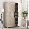 Napa Valley Solid Wood Farmhouse Armoire Wine Bar Cabinet