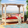 Lecco Teak Wood Patio Daybed Hand Carved Outdoor Furniture