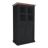 Teak Elegance Tall Two-Tone Bar Cabinet with Double Doors