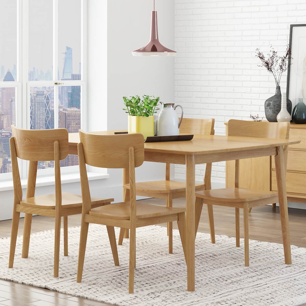 Nordic Teak Wood Mid Century Modern Dining Table