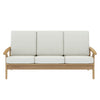 Nordic Teak Wood 3 Seater High Back Sofa